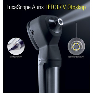 Otoskop LuxaScope Auris LED-RING - zasilanie akumulatorwe USB z ładowarką w etui